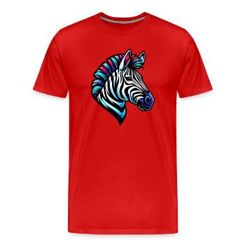 Zebra - Men's Premium Organic T-Shirt - red - Front - Damien (186cm)