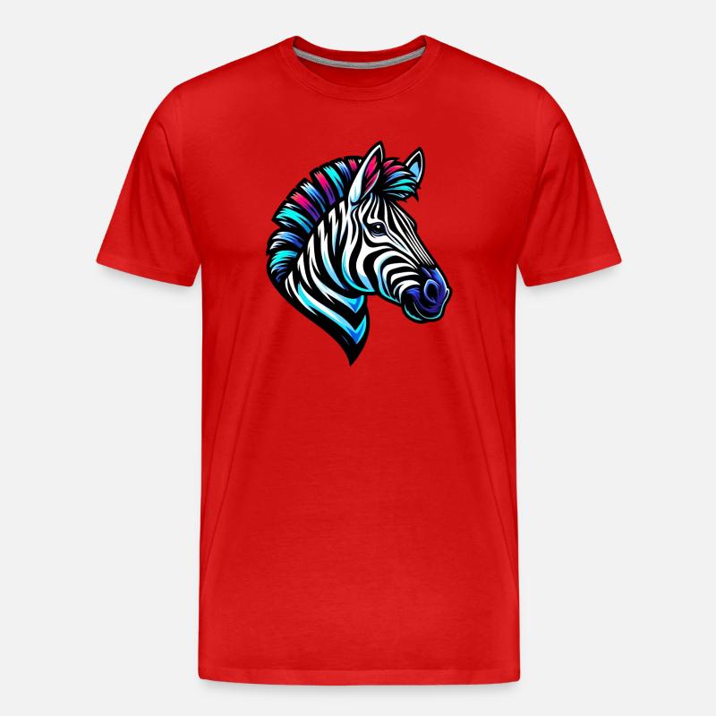 Zebra - Männer Premium Bio T-Shirt - Rot