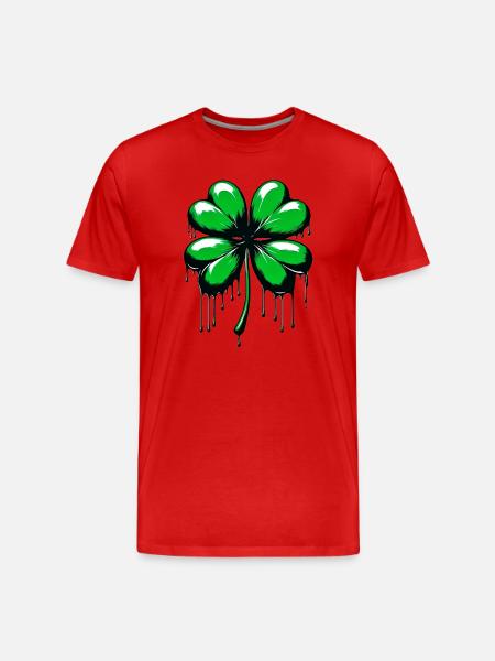 Four-leaf clover - Men's Premium Organic T-Shirt - red
