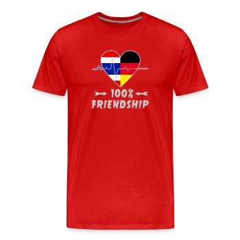 100 % amitié entre la Thaïlande et l'Allemagne - T-shirt bio Premium Homme - rouge - Devant - Damien (186cm)