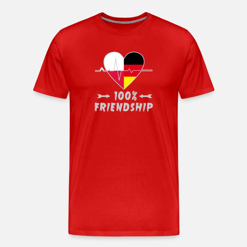 Polen und Deutschland 100% Freundschaft - Männer Premium Bio T-Shirt - Rot
