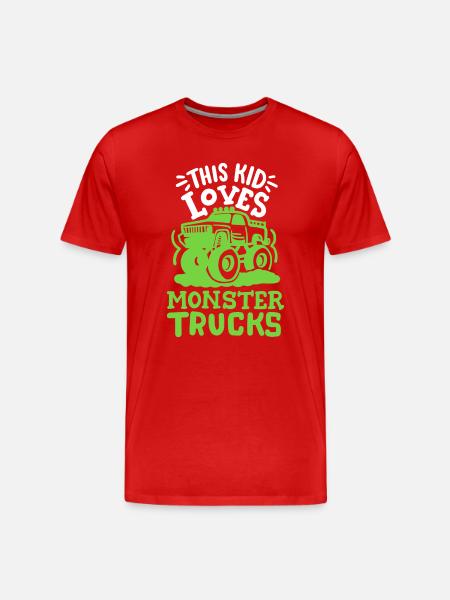 Monstertrucks für Kinder - Männer Premium Bio T-Shirt - Rot