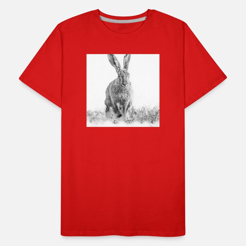 Hopping rabbit black white Men's Premium Organic T-Shirt