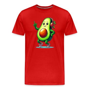 Avocado-Ballen - Männer Premium Bio T-Shirt - Rot - Vorne - Damien (186cm)