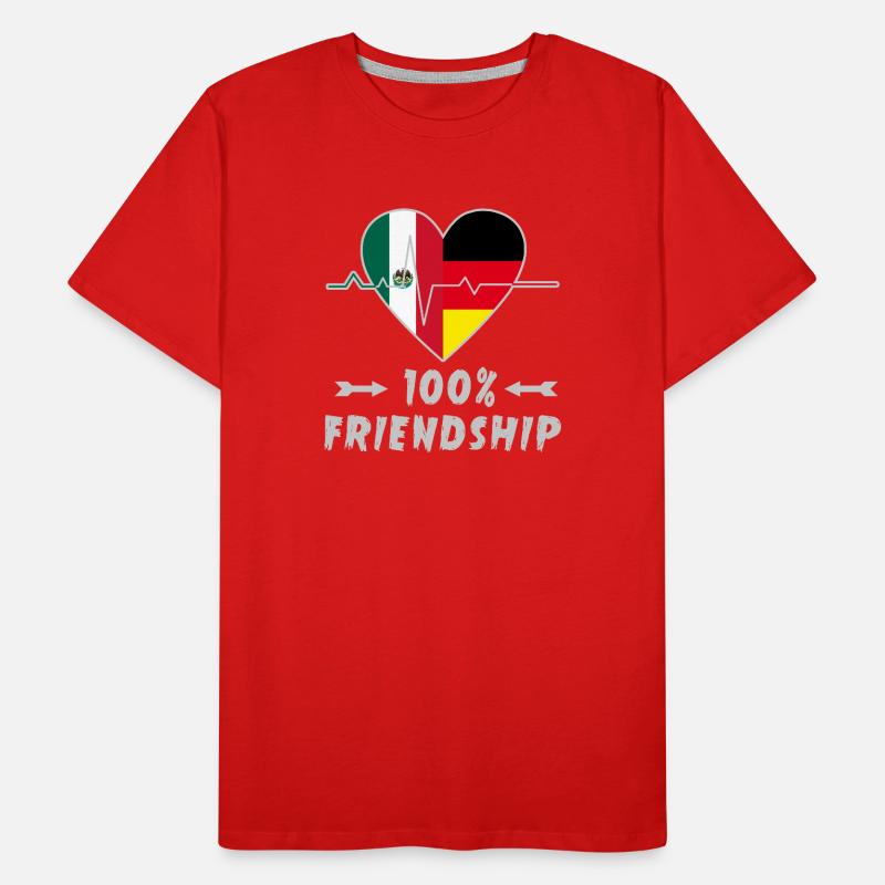 Mexiko und Deutschland 100% Freundschaft Männer Premium Bio T-Shirt