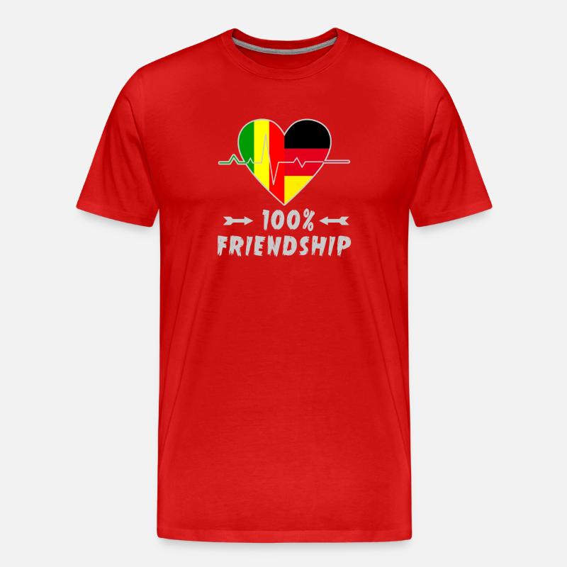 Mali und Deutschland 100% Freundschaft - Männer Premium Bio T-Shirt - Rot
