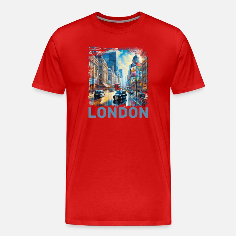 London - Männer Premium Bio T-Shirt - Rot