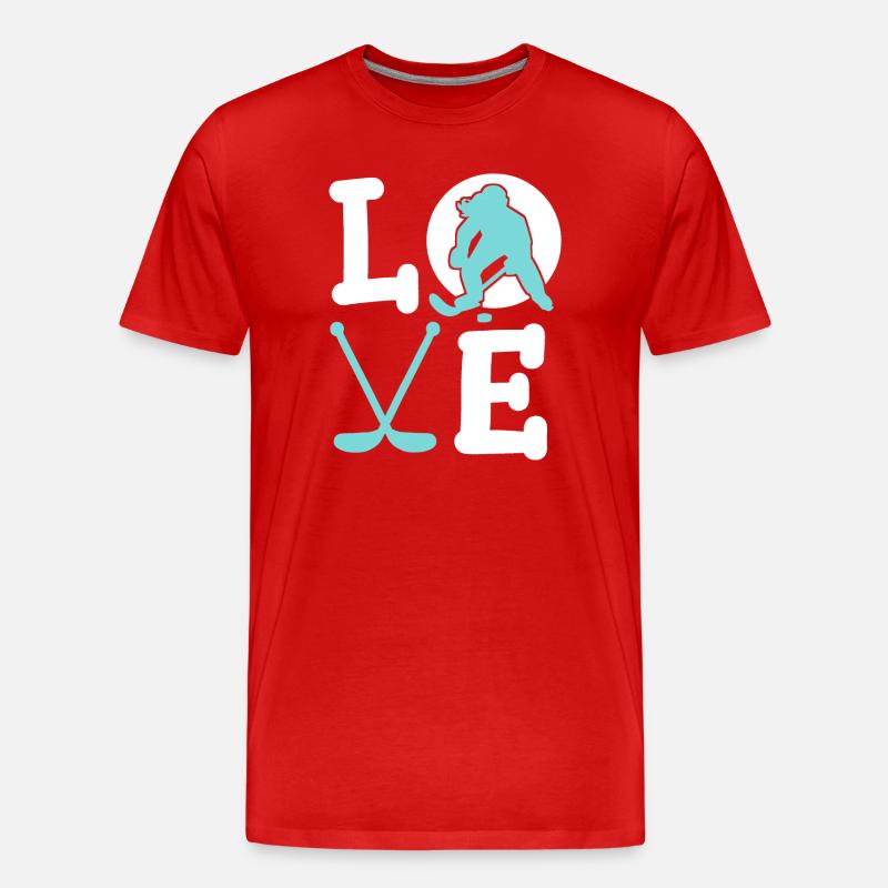 Eishockey Eishockeyspielerin - Männer Premium Bio T-Shirt - Rot