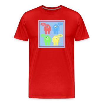 Drôles d’hommes - T-shirt bio Premium Homme - rouge - Devant - Damien (186cm)