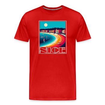 NICE - Men's Premium Organic T-Shirt - red - Front - Damien (186cm)