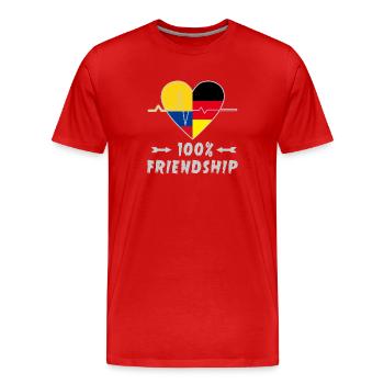 La Colombie et l'Allemagne : amitié à 100 % - T-shirt bio Premium Homme - rouge - Devant - Damien (186cm)