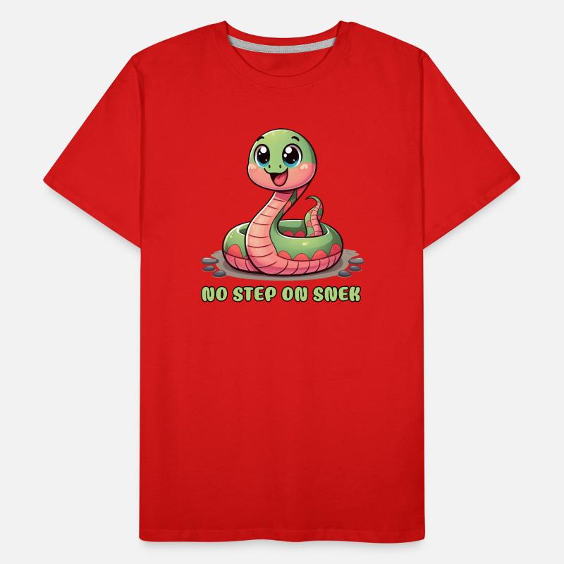 Kein Schritt auf Snek: urkomisches Warnschild Männer Premium Bio T-Shirt