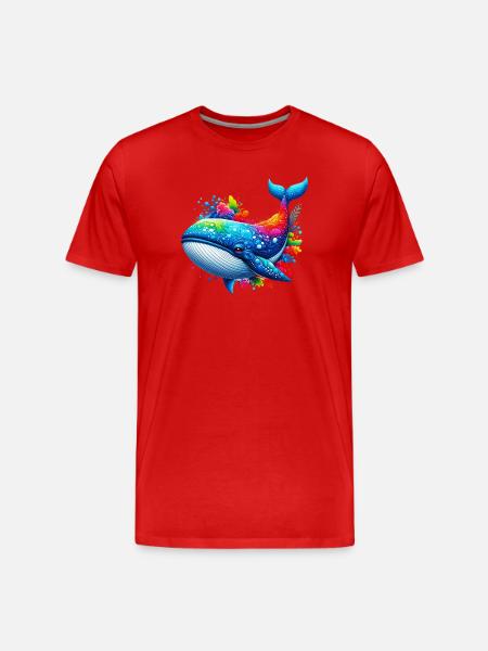 Wal - Männer Premium Bio T-Shirt - Rot