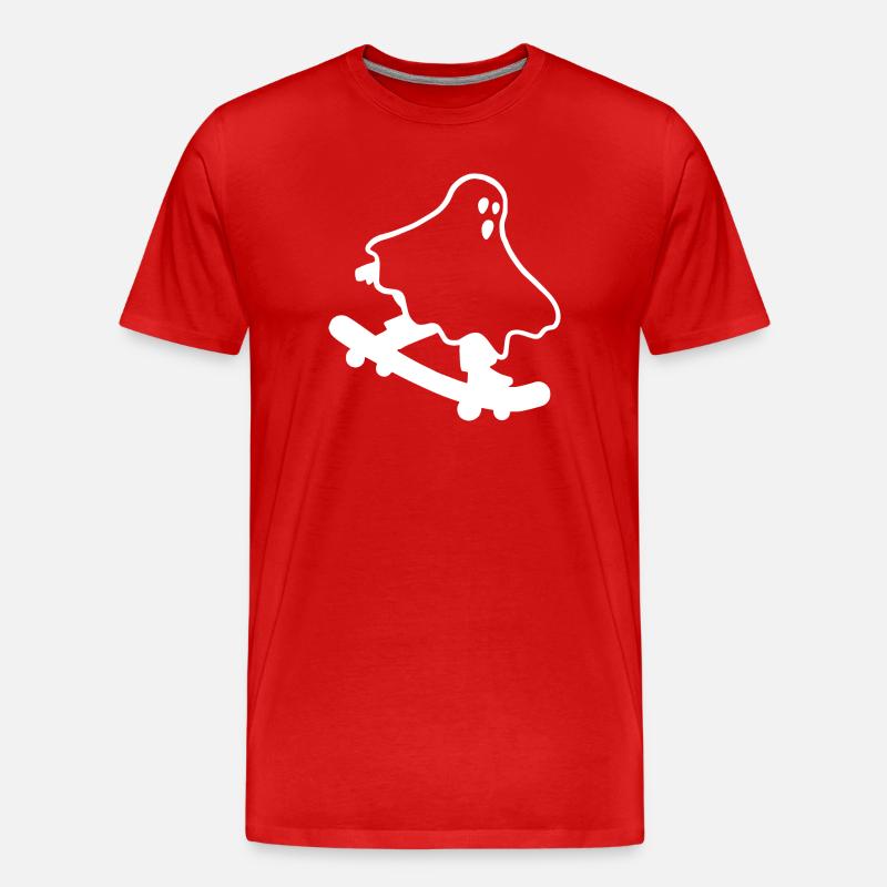 Skateboarding Geist Halloween - Männer Premium Bio T-Shirt - Rot