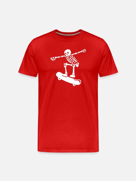 Skateboarding Skeleton Skateboarder - Männer Premium Bio T-Shirt - Rot