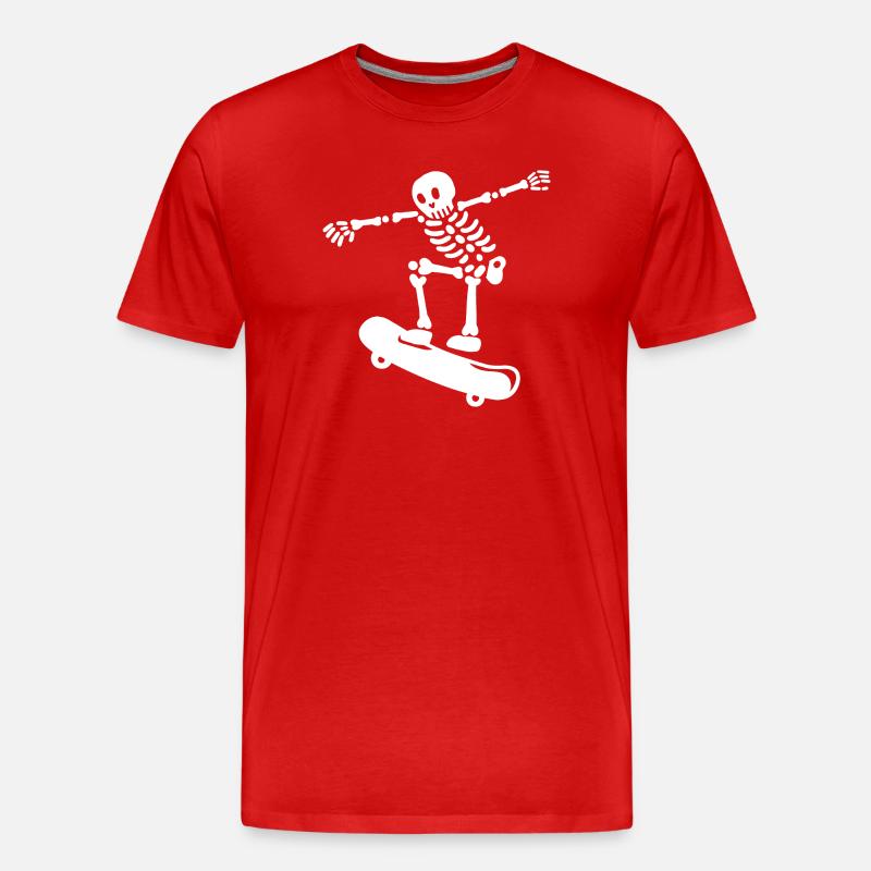 Skateboarding Skeleton Skateboarder - Männer Premium Bio T-Shirt - Rot