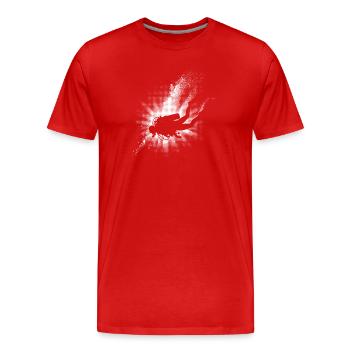 Taucher Silhouette für Tauchsport Fans - Männer Premium Bio T-Shirt - Rot - Vorne - Damien (186cm)