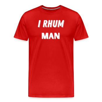 I Rhum Man - T-shirt bio Premium Homme - rouge - Devant - Damien (186cm)