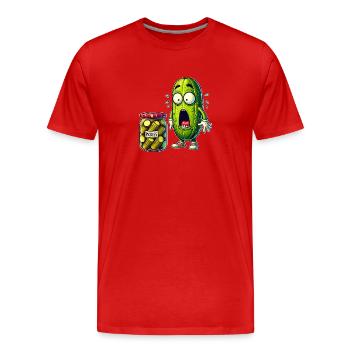 Lustiges Gurken Design - Männer Premium Bio T-Shirt - Rot - Vorne - Damien (186cm)