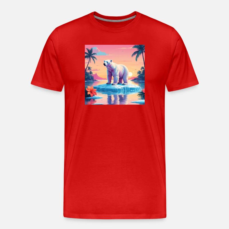 Polar Bear - Männer Premium Bio T-Shirt - Rot