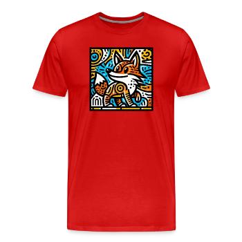 Fuchs - Männer Premium Bio T-Shirt - Rot - Vorne - Damien (186cm)