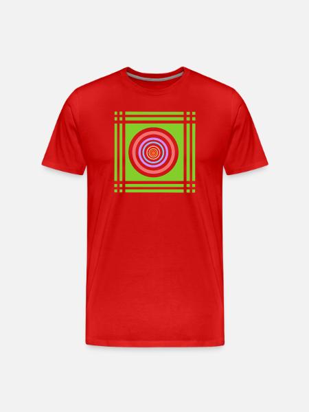 Geometric play of colours in colour - Men's Premium Organic T-Shirt - red
