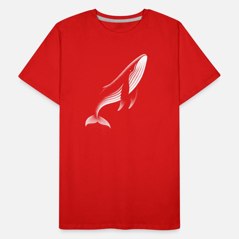 Stylish Whale Dotwork Design Men's Premium Organic T-Shirt