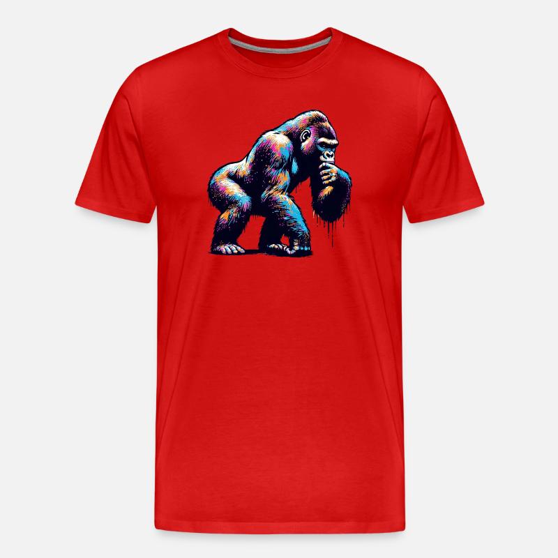 Gorilla - Männer Premium Bio T-Shirt - Rot
