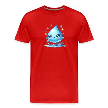 L'eau - T-shirt bio Premium Homme - rouge - Devant - Damien (186cm)