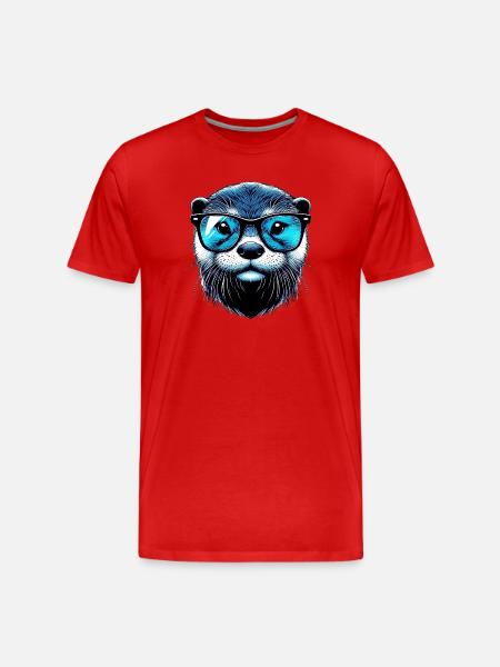 Otter - Männer Premium Bio T-Shirt - Rot
