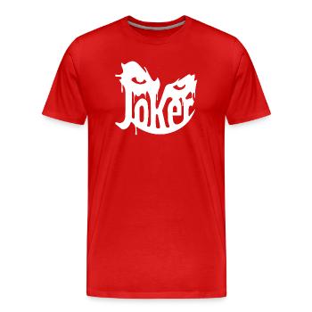 Unique Joker Graphic Design - Men's Premium Organic T-Shirt - red - Front - Damien (186cm)