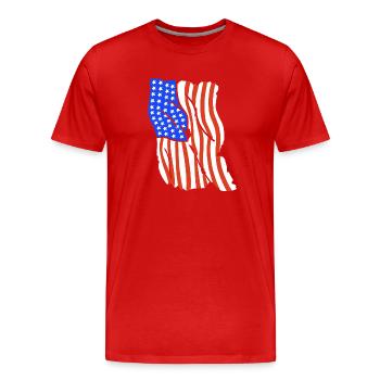 Amerikanische Flagge 4. Juli Patriotisch - Männer Premium Bio T-Shirt - Rot - Vorne - Damien (186cm)