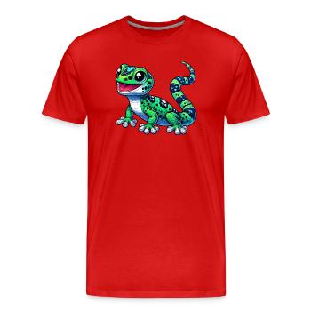 Gecko - T-shirt bio Premium Homme - rouge - Devant - Damien (186cm)