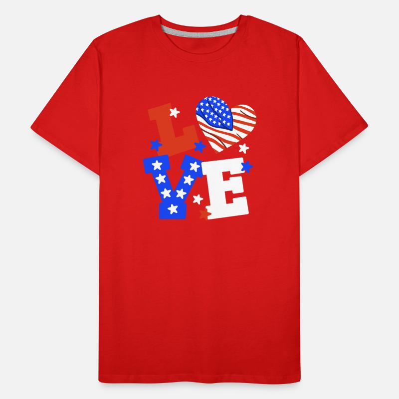 4. Juli USA Flagge Männer Premium Bio T-Shirt