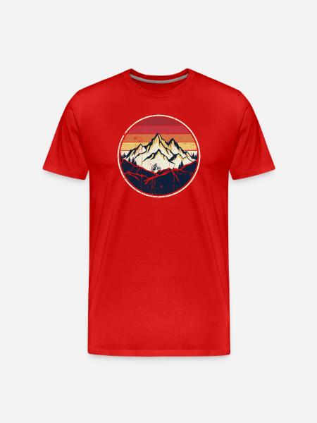 VTT Sunset Crest - T-shirt bio Premium Homme - rouge