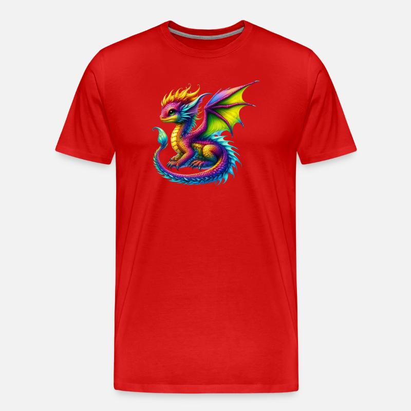 Drache - Männer Premium Bio T-Shirt - Rot