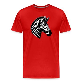 Zebra - Männer Premium Bio T-Shirt - Rot - Vorne - Damien (186cm)