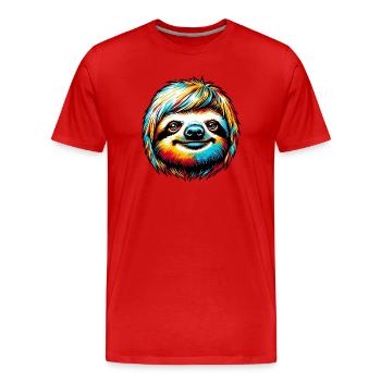 Paresse - T-shirt bio Premium Homme - rouge - Devant - Damien (186cm)