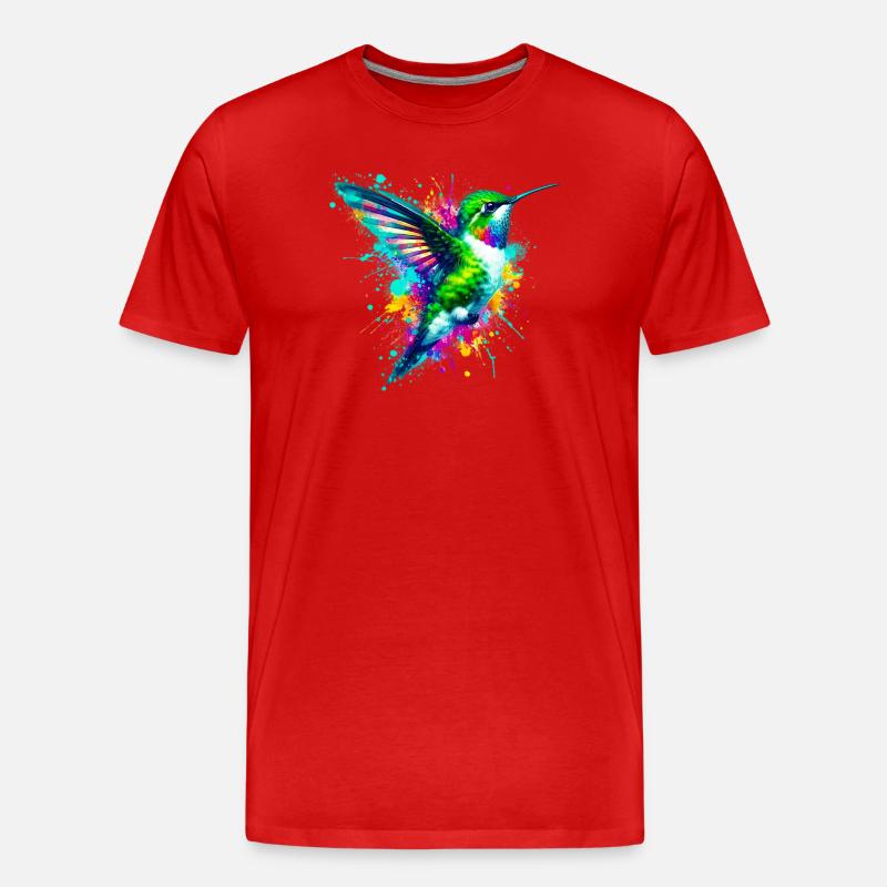 Kolibri - Männer Premium Bio T-Shirt - Rot
