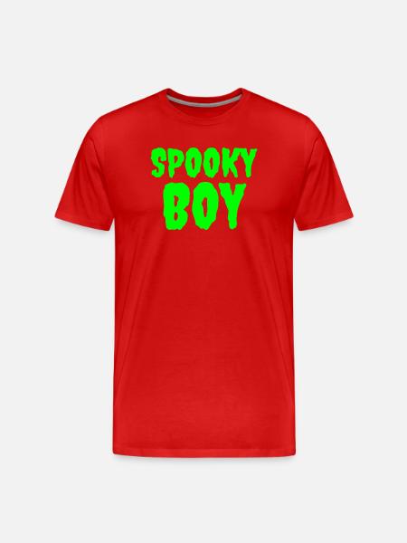 Spooky Boy Halloween Graphic Tee - Men's Premium Organic T-Shirt - red