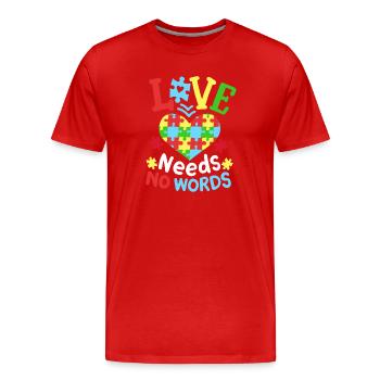 Unterstützung zur Aufklärung über Autismus - Männer Premium Bio T-Shirt - Rot - Vorne - Damien (186cm)