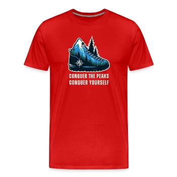 Alpinisme - T-shirt bio Premium Homme - rouge - Devant - Damien (186cm)