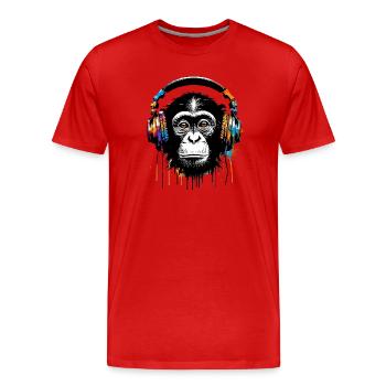 Singe - T-shirt bio Premium Homme - rouge - Devant - Damien (186cm)