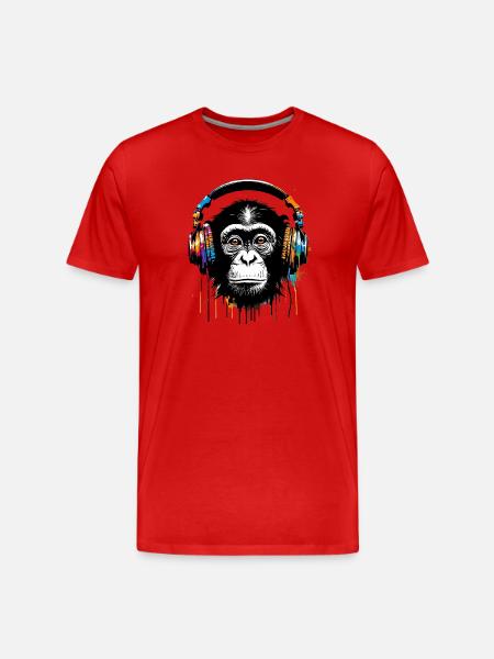 Monkey - Men's Premium Organic T-Shirt - red