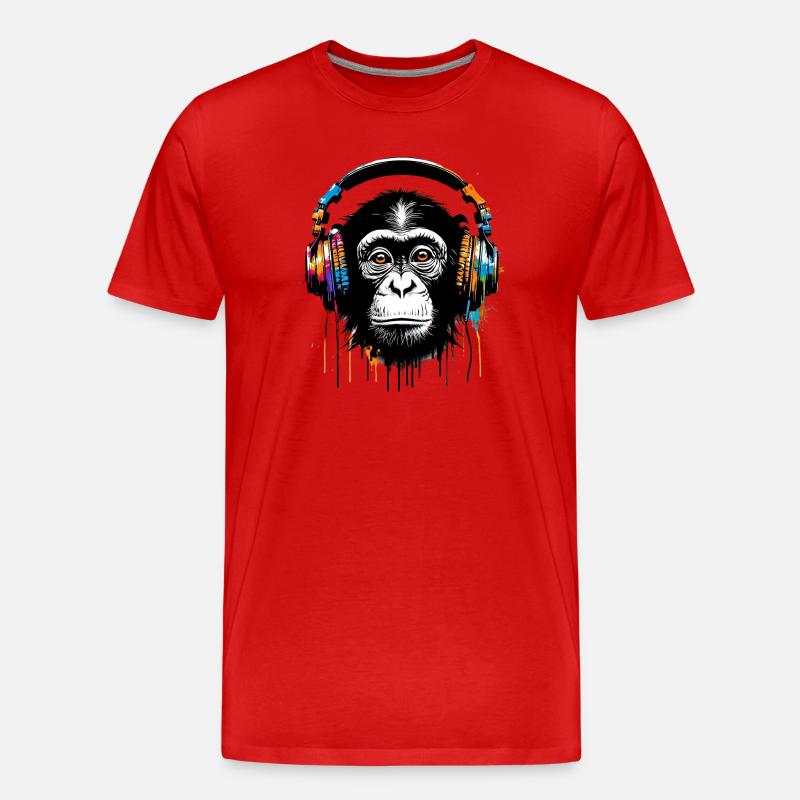 Affe - Männer Premium Bio T-Shirt - Rot