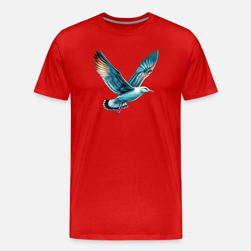 Möwe - Männer Premium Bio T-Shirt - Rot