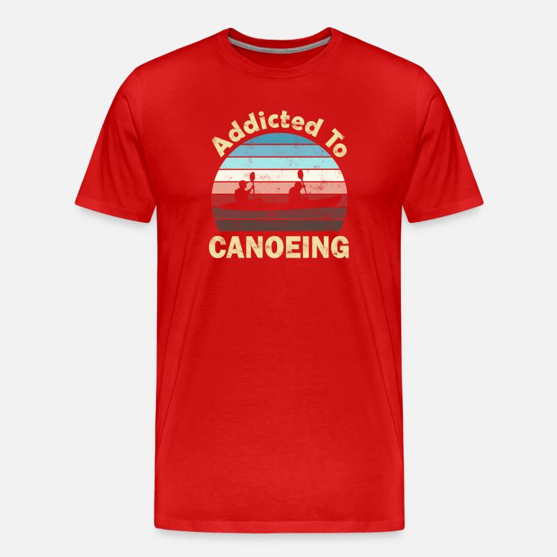 Kanu Kanufahrer - Männer Premium Bio T-Shirt - Rot