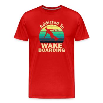 Wakeboard - Männer Premium Bio T-Shirt - Rot - Vorne - Damien (186cm)