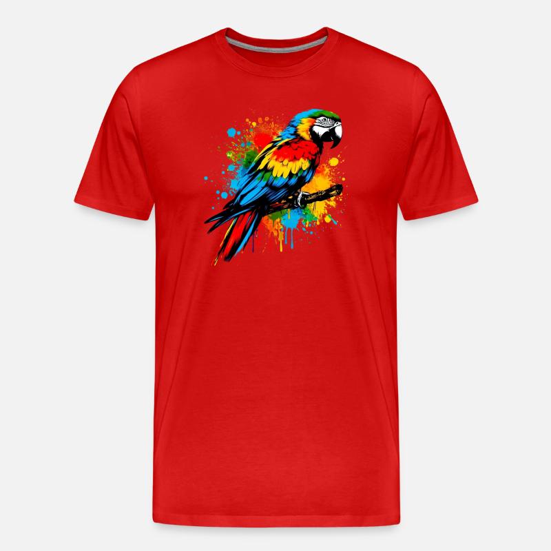 Papagei - Männer Premium Bio T-Shirt - Rot