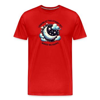 Le ciel étoilé me rend heureux - T-shirt bio Premium Homme - rouge - Devant - Damien (186cm)